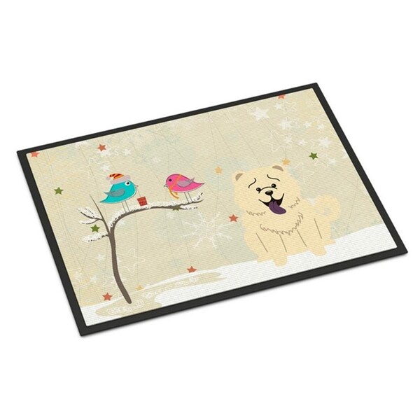 Carolines Treasures Christmas Presents Between Friends Chow Chow White Indoor or Outdoor Mat, 18 x 0.25 x 27 in. BB2612MAT - main